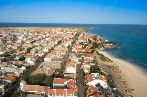 Aerial view of Santa Maria beach in Sal Island Cape Verde - Cabo photo