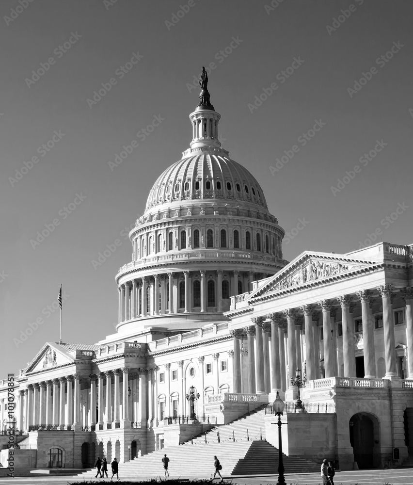 Washington, DC, Capitol , USA black&white
