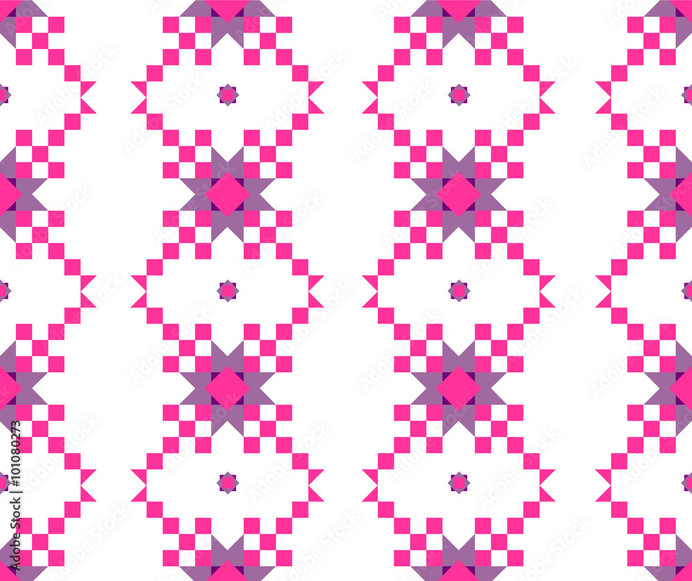 seamless geometric pattern in pink and lilac shades