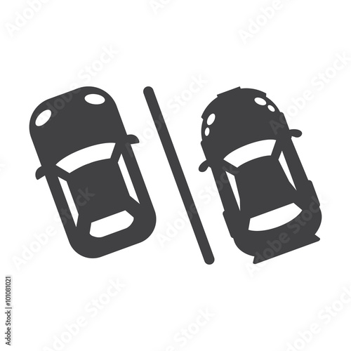 car parking black simple icon on white background for web