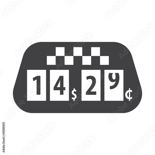 meter taxi black simple icon on white background for web