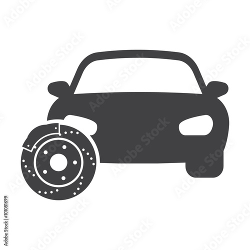 car brake discs black simple icon on white background for web