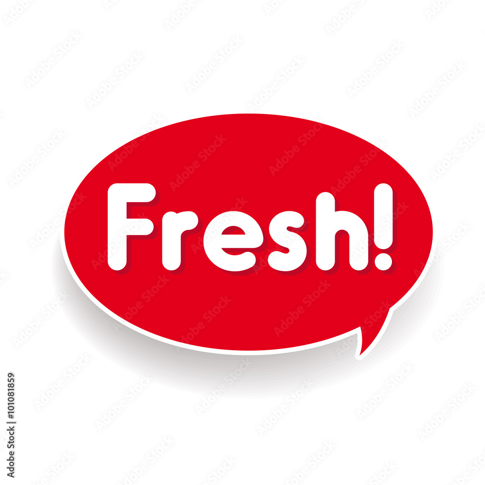 Fresh label vector red Fresh label vector red