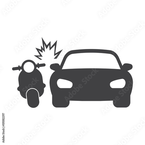 car crash moped black simple icons set for web