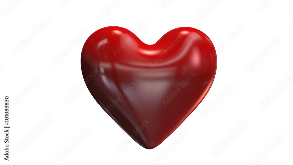 Red Heart, Valentine's Day symbol isolated on white background
