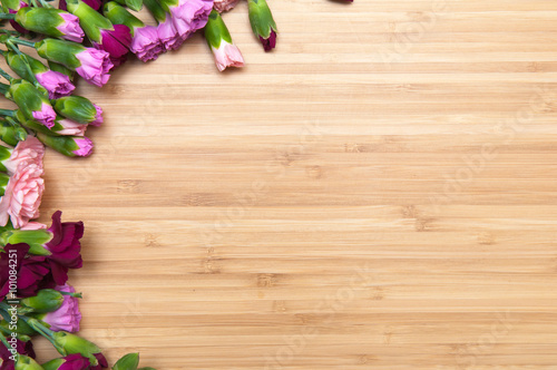 flower and wood background