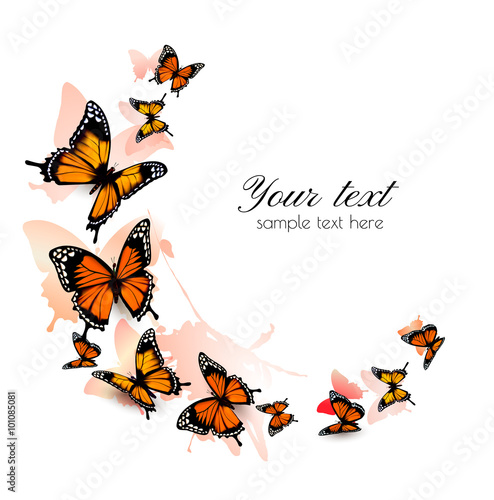 Beautiful butterfly background. Vector. photo