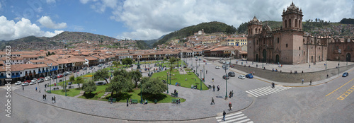 Plaza De Armas with Cathedral of Santo Domingo, Cuzco, Peru.