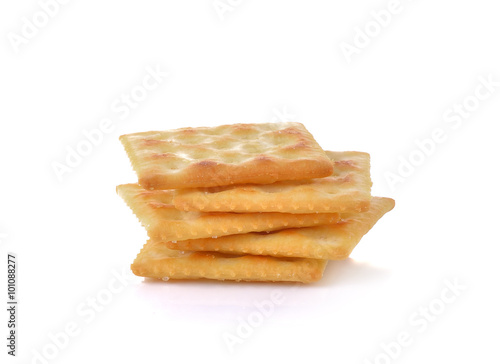 Canvas Print Saltine cracker  on white background