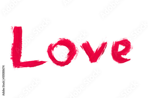 Handwritten Love. Valentines Day Card Calligraphy. Hand Painted script