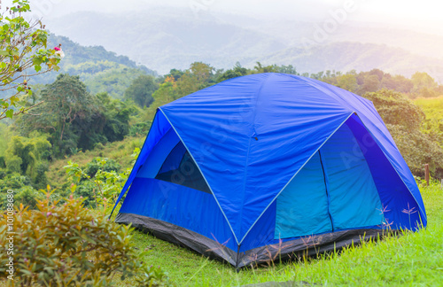 Camping tent in campground at national park
