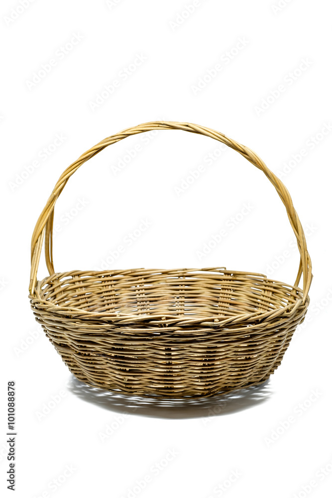 Obraz premium wicker basket isolated on white background