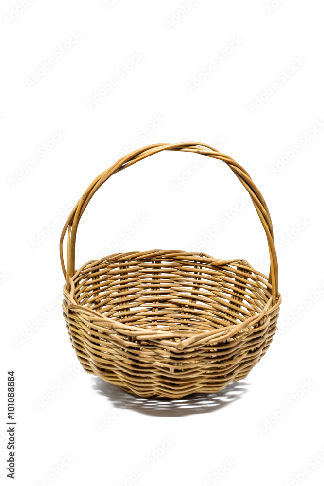 Fototapeta premium wicker basket isolated on white background