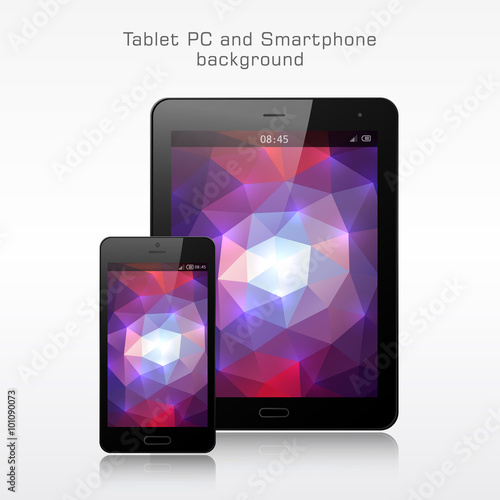 Black mobile phone and tablet PC template