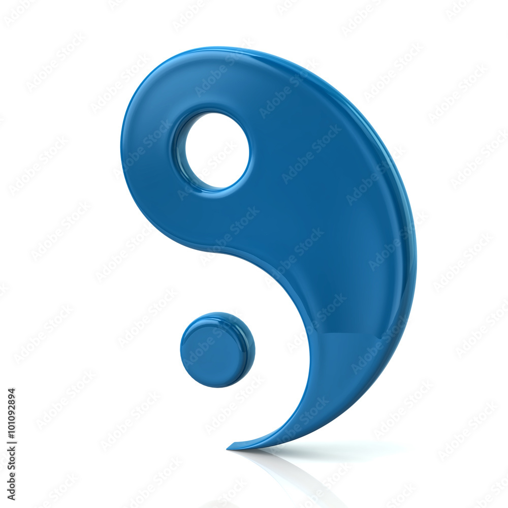 Blue ying yang symbol of harmony and balance Blue ying yang symbol of harmony and balance