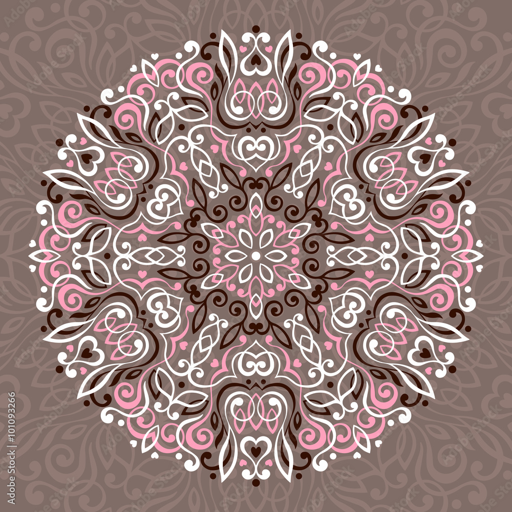 Abstract Flower Mandala. Decorative ethnic element for design. Abstract Flower Mandala. Decorative ethnic element for design.