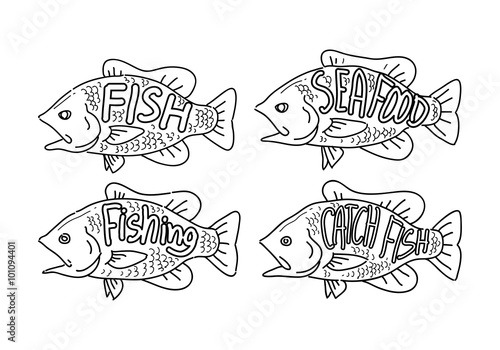 hand drawing fish, vector © yai
