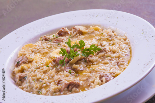 Jerked beef risotto
