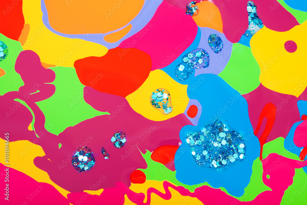 Background of colored spots of nail polish Background of colored spots of nail polish