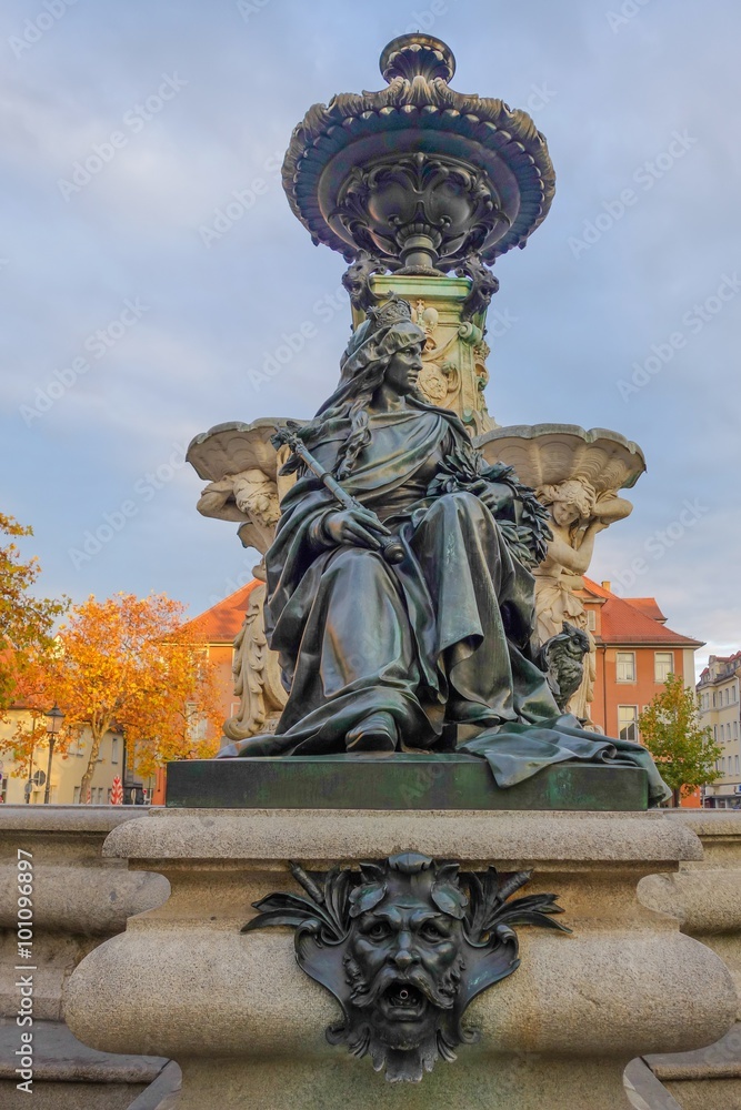 Obraz premium Paulibrunnen Markgrafenbrunnen Erlangen