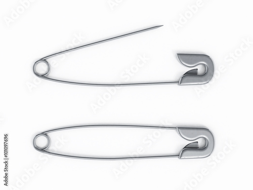 Open and closed safety pins