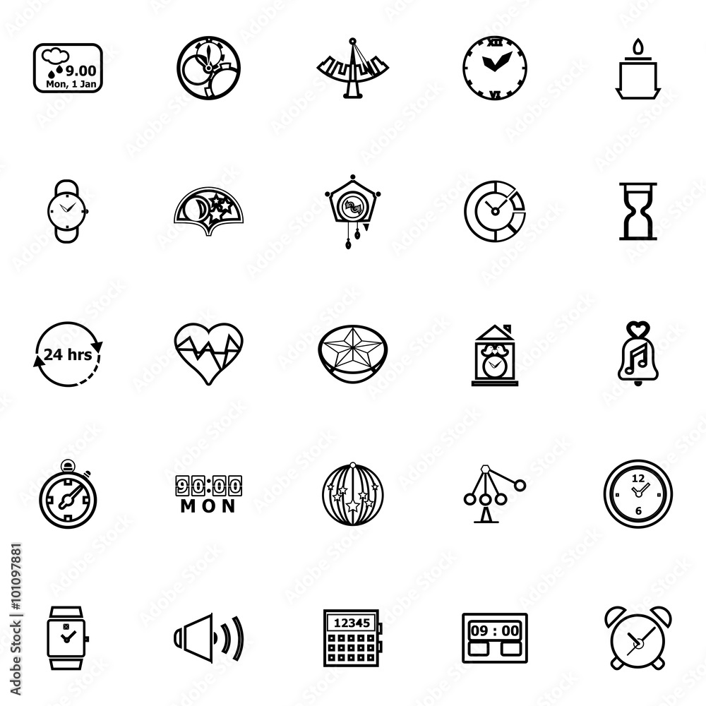 Design time line icons on white background Design time line icons on white background