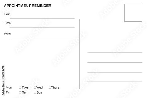 Appointment Reminder postcard