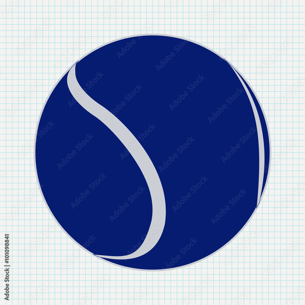 Tennis ball. Background Notebook sheet texture. Icon. Tennis ball. Background Notebook sheet texture. Icon.
