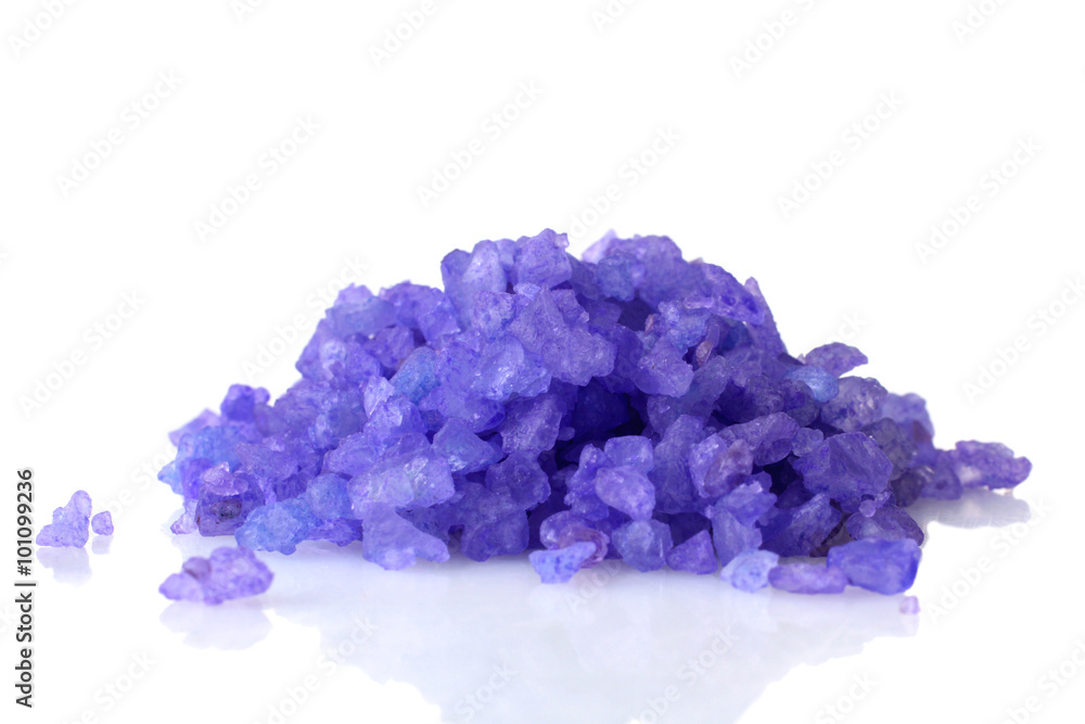 Obraz premium a bunch of purple sea salt isolated on white background
