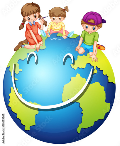Children and happy world