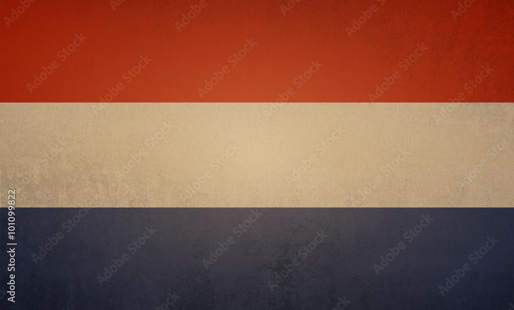 Flag of Netherlands, old  texture  vintage background