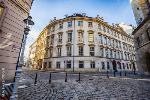 Photography winter sun in historical center of Vienna