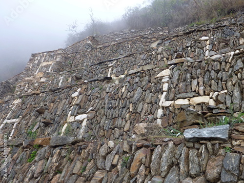 choquequirao inka ruin in peruvian mountain jungle photo