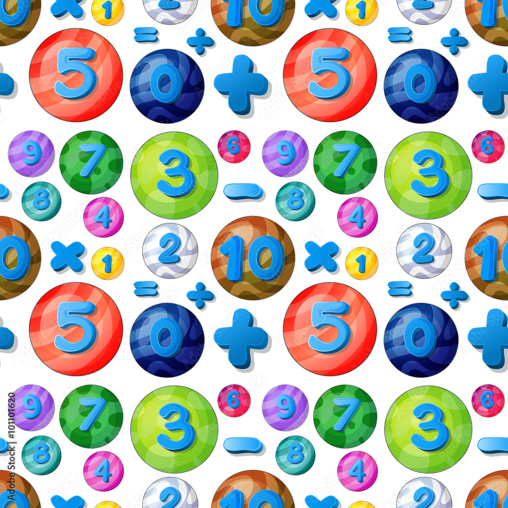 Seamless numbers in round bubbles Seamless numbers in round bubbles
