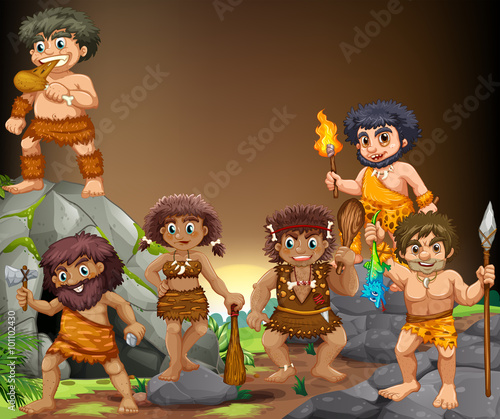 Cave people living in the cave