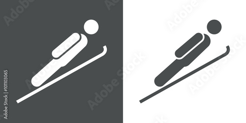 Icono plano salto de esqui #1