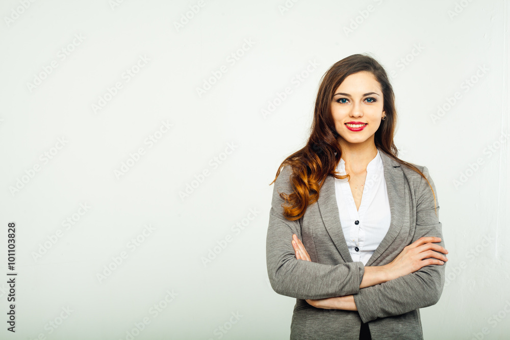 beautiful girl portrait of a business suit white background beautiful girl portrait of a business suit white background