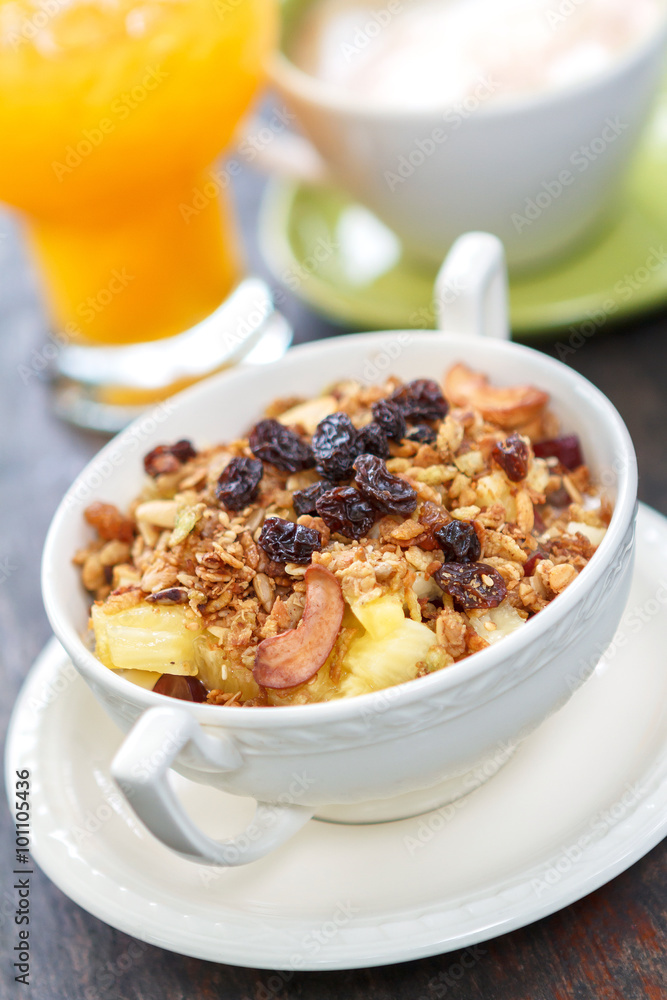 Cereals and grains in ceramic cup on a wooden table. Cereals and grains in ceramic cup on a wooden table.