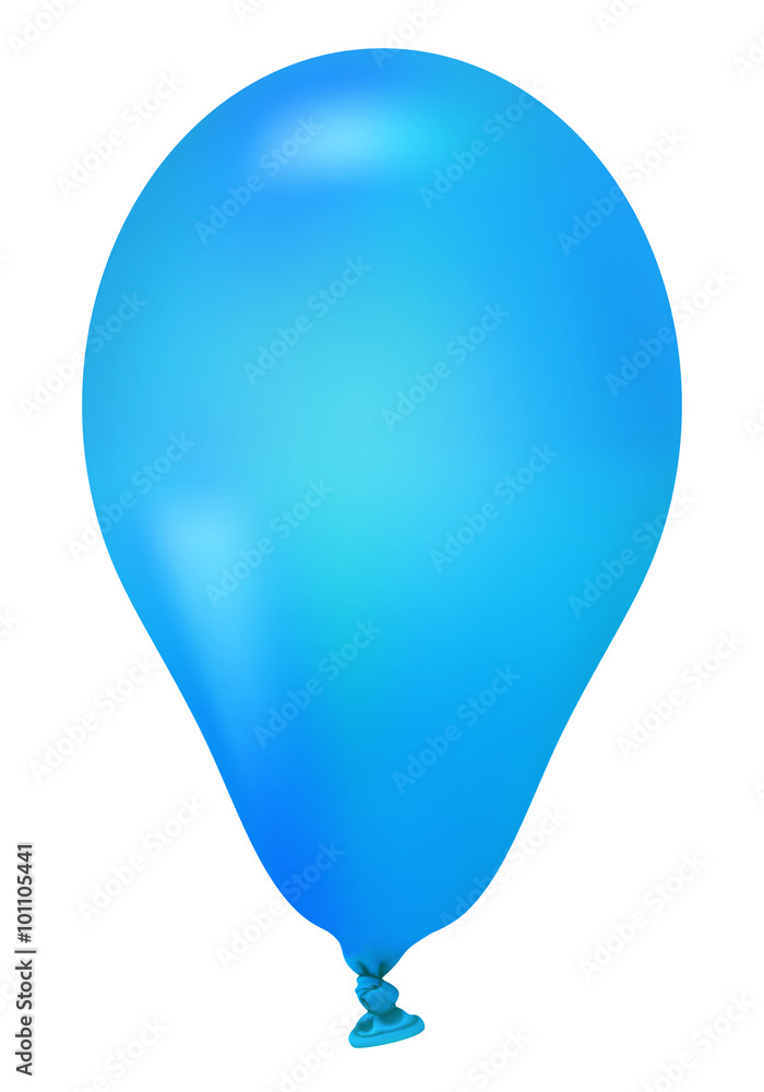 Blauer Vektor Ballon - Luftballon freigestellt und isoliert. Blue Vector  Balloon - Isolated on White Background Stock Vector