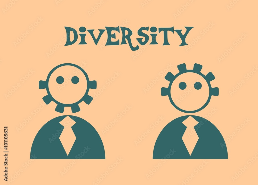 Abstract people icons. Diversity between humans metaphor Abstract people icons. Diversity between humans metaphor