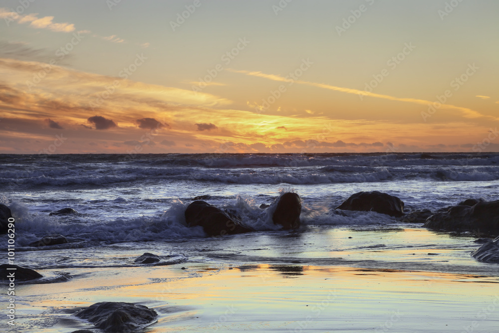Sunset at Leo Carillo State Beach, California
