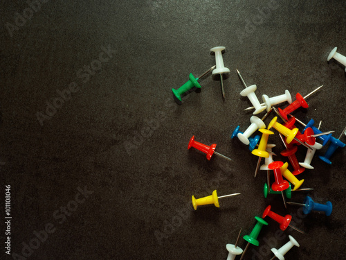Colorful pushpins