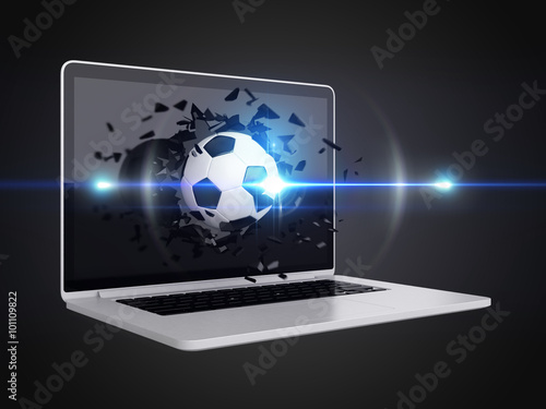 football destroy laptop