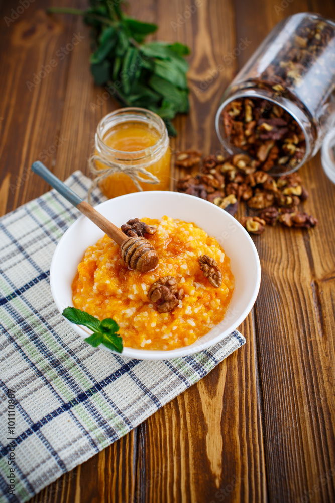 pumpkin porridge with honey and nuts pumpkin porridge with honey and nuts