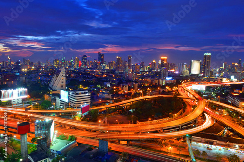 thailand, aerial, downtown, street, car