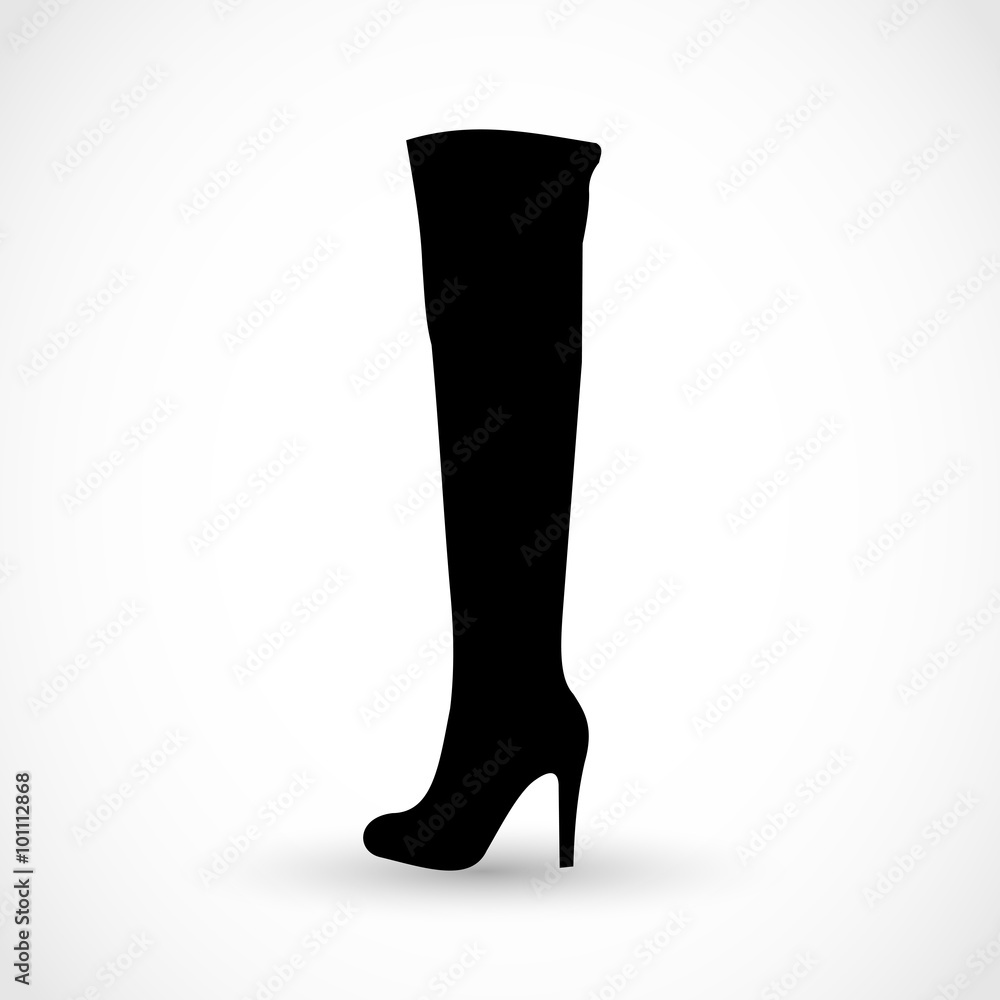 Woman autumn/winter boot icon vector Woman autumn/winter boot icon vector