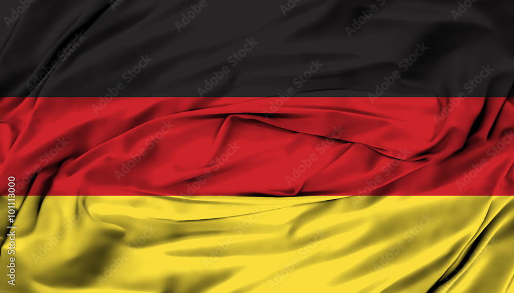 Naklejka premium Germany Flag silk fabric background