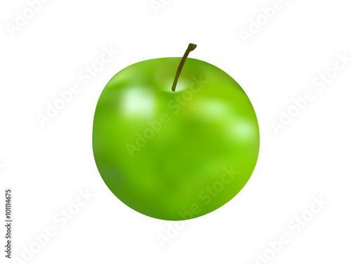 green apple isolated on white background 