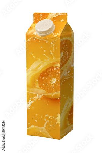 juice carton box isolated on white