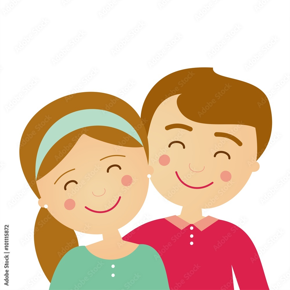 Un novio y una novia sonriendo. Un chico y una chica enamorados Un novio y una novia sonriendo. Un chico y una chica enamorados